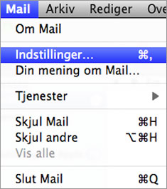 Åben mail programmet på din MAC